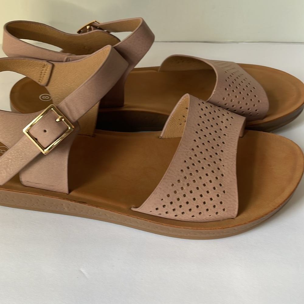Forever Comfort Women's Size 8 Sandals Tan/pink - Picture 3 of 8